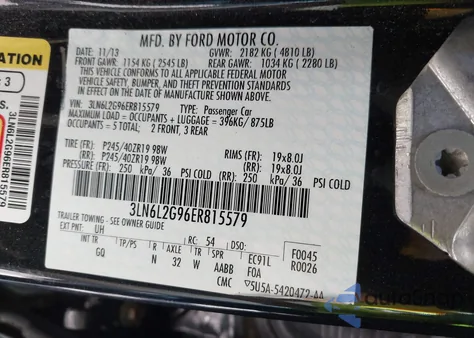 2014 Lincoln Mkz from USA, damaged, VIN 3LN6L2G96ER815579